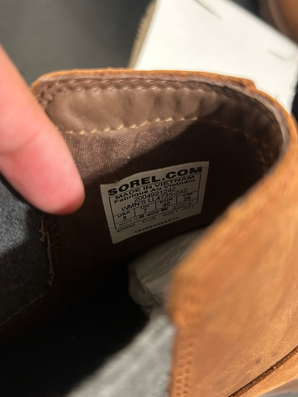 SOREL Emelie II Chelsea Heel Zip Women’s Leather Boots Dark Amber Tobacco Size 9 - Picture 11 of 11